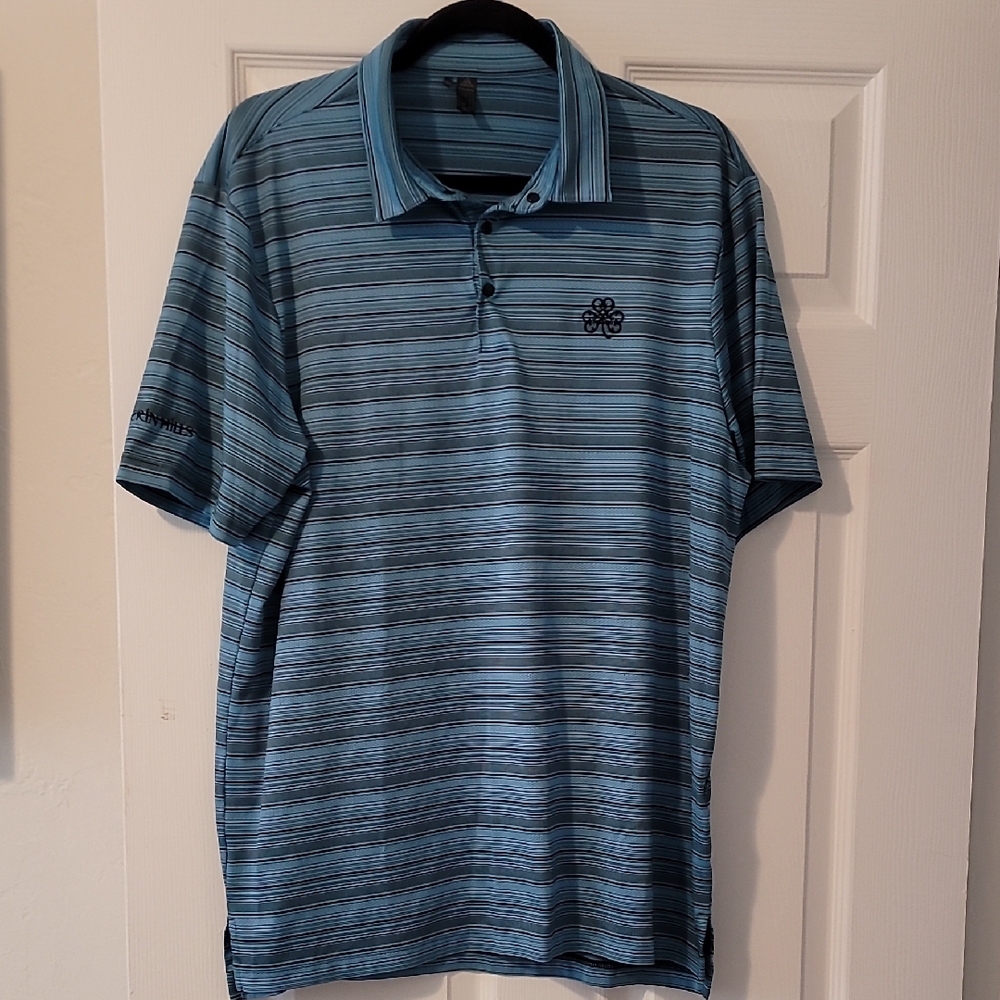 NWOT Adidas Golf Men's Blue Patterned Polo Shirt